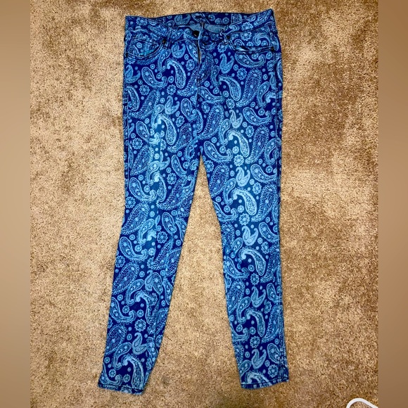 HP! Kut From the Kloth Paisley Bohemian Skinny Jeans Size 10 - Picture 2 of 8